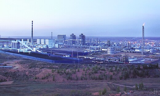 Industrieel landschap in Binnen-Mongolië, China