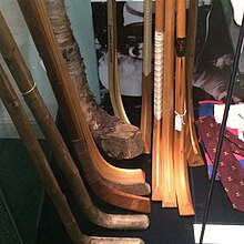 Showing the development of shinty sticks through the years ShintySticks1.JPG