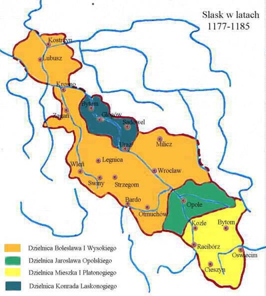 1177-1185 Bolesław I Jarosław Mieszko I Konrad