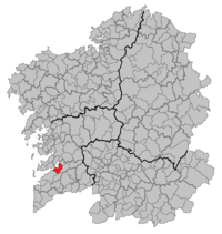 Localização do Redondela na Galiza