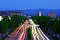 金沢外環状道路の夕景（石川県金沢市）