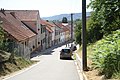 Čeština: Jižní pohled do ulice Hradisko v Rájci-Jestřebí, okr. Blansko. English: South view of Hradisko street in Rájec-Jestřebí, Blansko District.