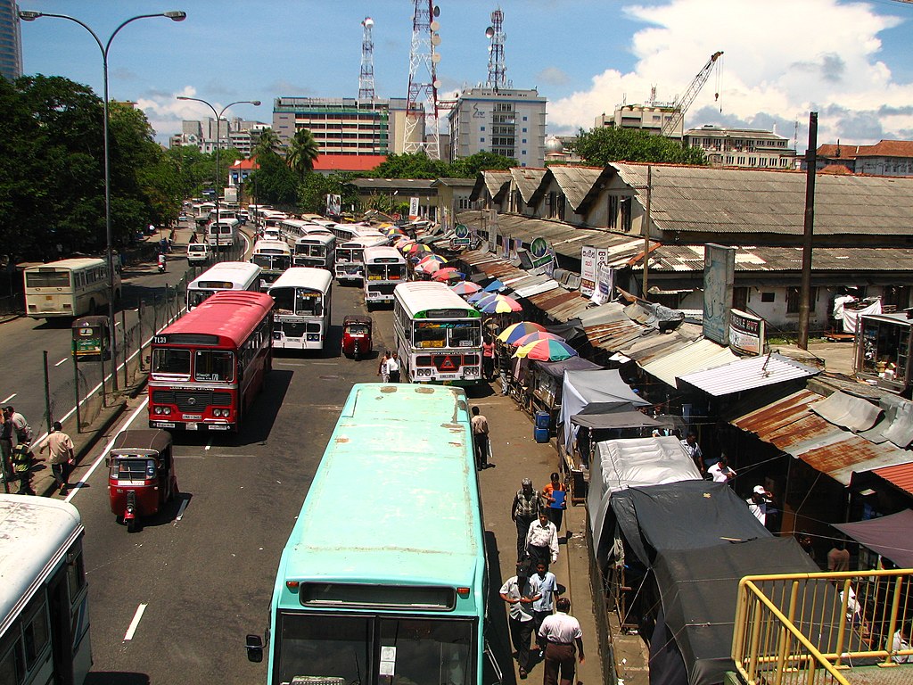 Sri Lankan Bus Terminal in Colombo is very busy
