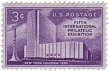 Coliseum commemorative stamp Stamp US NYC Coliseum 1956.jpg