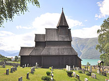 Urnes stave church in Luster, Norway is listed as a world Heritage Site by UNESCO. Stave church Urnes, exterior view 1.jpg