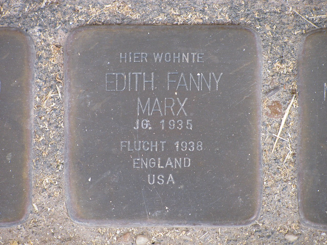 Stolperstein Edith Fanny Marx, 1, Germannstraße 2, Messel, Landkreis Darmstadt-Dieburg.jpg