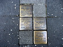 Stolpersteine Emma Heumann, Robert Kahn, Nettchen Kahn, Edith Kahn, Weiherstraße 16, Bonn.JPG