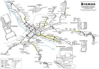 Straßenbahngleisplan Bremen