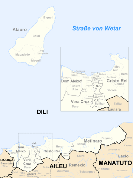 Sucos of Dili (borders between 2003 and 2015)
