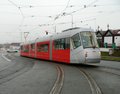 Škoda 14 T tram for Prague on tests in Plzen, CZ