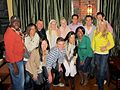 Partial cast of The Amazing Race 19. From left to right. Back row: Marcus Pollard, Amani Pollard, Laurence Sunderland, Liz Canavan, Marie Canavan, Ron Zeitz, Bill Smith, Jeremy Cline. Front row: winner Cindy Halvorsen (née Chiang), winner Ernie Halvorsen, Kaylani Paliotta, Jennifer Young, Sandy Draghi.