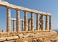 3996) Perspective de colonnes du temple de Poseidon au Cap Sounion, Grèce. ,10 Novembre 2021