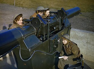 ATS women operating a height and range finder on an HAA gun site, December 1942. The Auxiliary Territorial Service at An Anti-aircraft Gun Site in Britain, December 1942 TR474.jpg