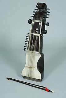 Sarangi Bowed, short-necked string instrument from South Asia