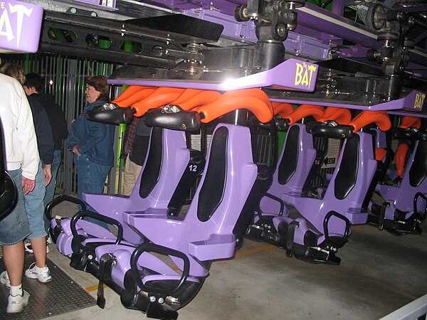 Roller coaster train for the Bat at the Lagoon Amusement Park.