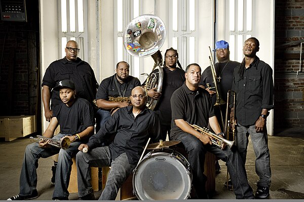 The current lineup of the Soul Rebels Brass Band in 2012