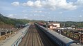 Trains await a crossing at the Thivim Railway Station in Goa, India. 3.jpg