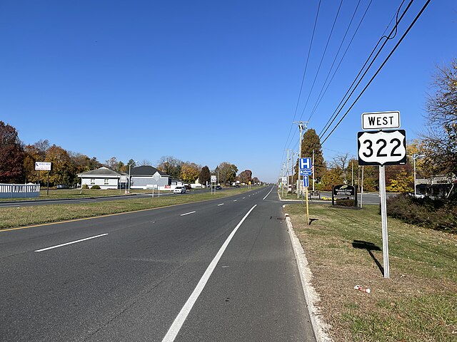 US 322 westbound in Williamstown
