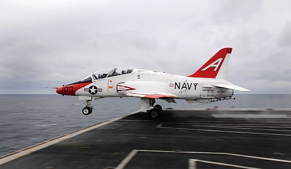 A T-45 Goshawk being launched from USS John C. Stennis in 2010