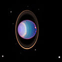 Uranus met ringe en mane