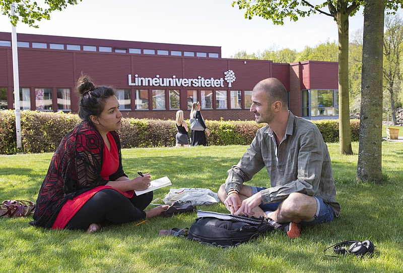 File:Växjöstudenter utanför Linnéuniversitetet.jpg