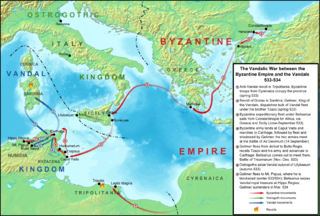 <span class="mw-page-title-main">Vandalic War</span> Conflict between the Eastern Roman (Byzantine) Empire and the Vandal Kingdom, 533–534