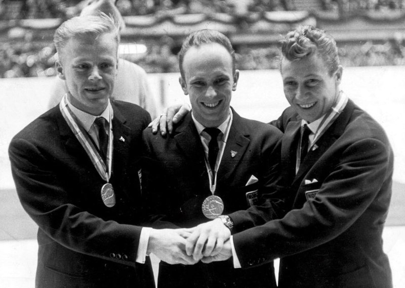 File:Veikko Kankkonen, Toralf Engan and Torgeir Brandtzaeg 1964.jpg