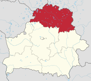 Віцебская вобласць на карце
