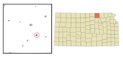 Location of Greenleaf, Kansas