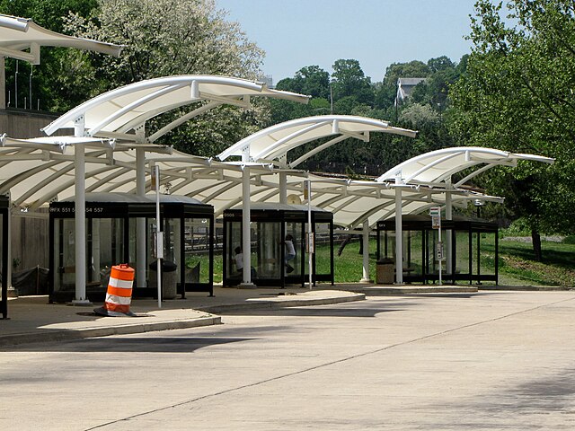 Bus bays at West Falls Church station