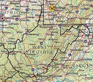 Topografische Karte West Virginias