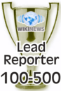 This award is presented to Wikinews reporters upon their 100th published news article.