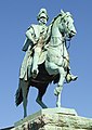 Köln: Statue of Wilhelm I. on horseback, at the "Hohenzollernbrücke", Cologne. Sculpted by Friedrich Drake