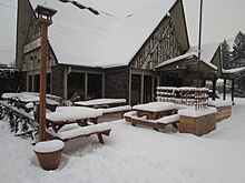 The restaurant's exterior during a winter storm in 2017 Winter storm, January 2017, southeast Portland, Oregon - 78.jpg