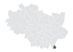 Location of Bieńkowice within Wrocław