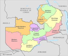 Provinces of Zambia Zambia, administrative divisions - en - colored.svg