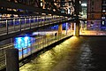 Deutsch: Brücke Kibbelsteg über den Zollkanal in Hamburg, aufgenommen zum Abendhochwasser am 06.12.2013, Wasserstand ca. 5 m über NN.