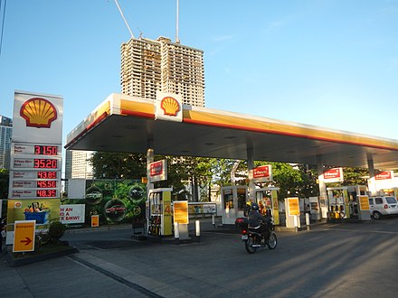 A gas station in Quezon City. Note the large variety of fuel types being sold.