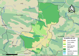 Kolorowa mapa przedstawiająca użytkowanie gruntów.