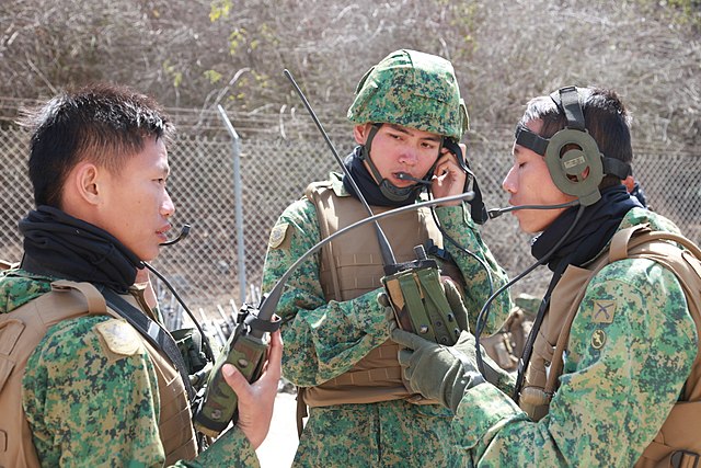 Soldiers from the Singapore Army in training