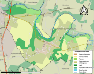 Kolorowa mapa przedstawiająca zagospodarowanie terenu.