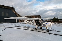 Ikarus C42 mit ausgebauter Tür für Fotoflug (2018)
