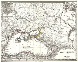 1865 Harta Spruner a Mării Negre și a regiunilor adiacente - Geographicus - PontusEuxinus-spruner-1865.jpg