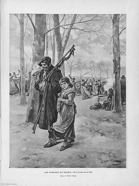 File:1897-11-22, La Ilustración Artística, Los domingos en Madrid, En la fuente de la Teja, Méndez Bringa.jpg