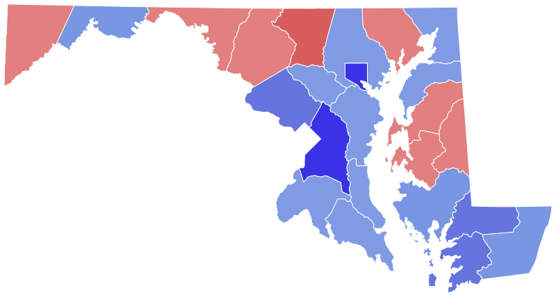 File:2000 United States Senate election in Maryland results map by county.svg