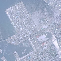 2001年5月29日撮影の福岡市那の津地区の航空写真