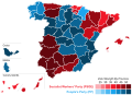 Results by province for the 2008 Spanish election.