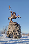 Statue de Jeanne d'Arc au sommet du ballon d'Alsace.