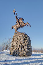 Joan of Arc'ın atlı heykeli (Mathurin Moreau ve Pierre Le Nordez, Ballon d'Alsace)