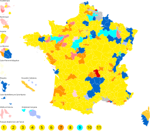 2017 French legislative elections - First round - Majority vote (France, constituency).svg